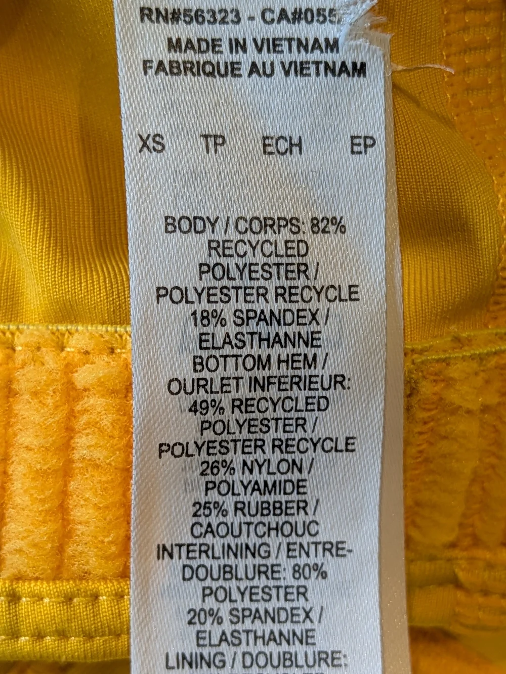 Nike Yellow Racerback Sports Bra
